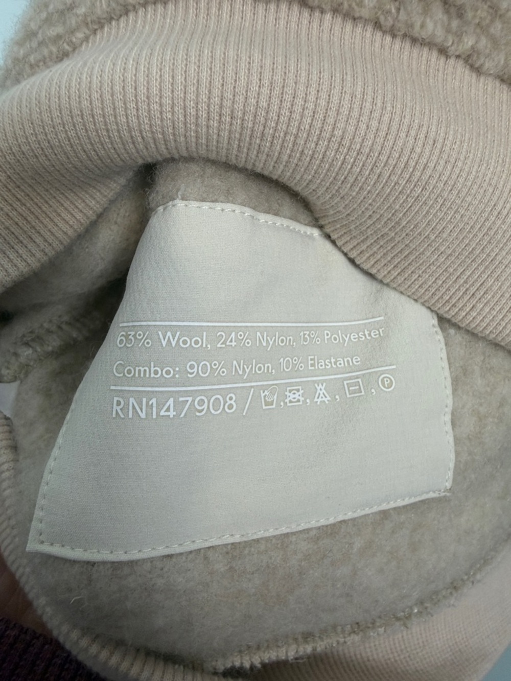 Outdoor Voices Mega Fleece Wool Blend Beige Crewneck Sweatshirt Women’s XL - Picture 5 of 9